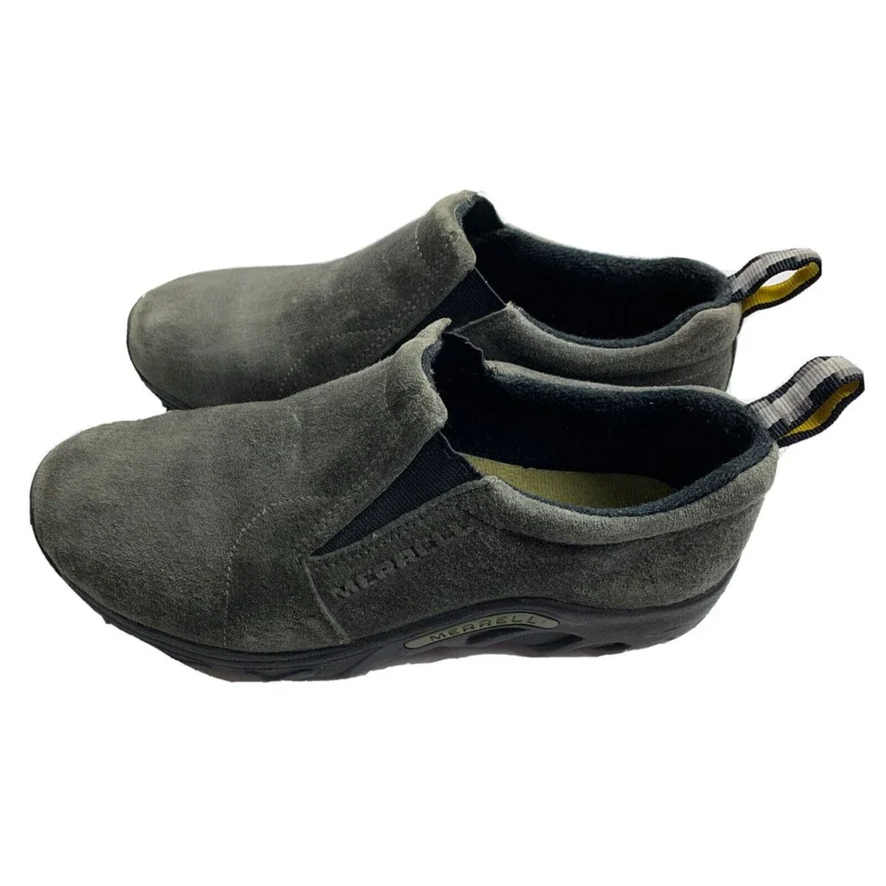 Merrell Comfort Kids Shoes Jungle Moc Slip on Green Suede US Youth 5 US 5.5M